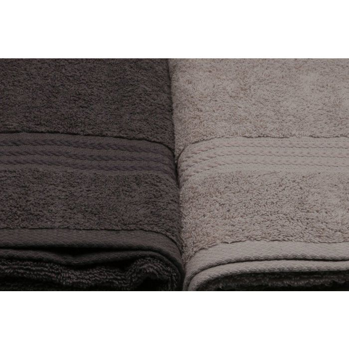 Set of 4 Bath Towels - 70 x 140 cm - White, Grey, Dark Grey, Black - 100% Cotton