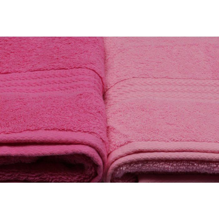 Set of 4 Bath Towels - 70 x 140 cm - Pink - 100% Cotton