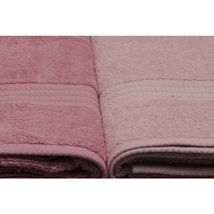 Set of 4 Bath Towels - 70 x 140 cm - Powder - 100% Cotton