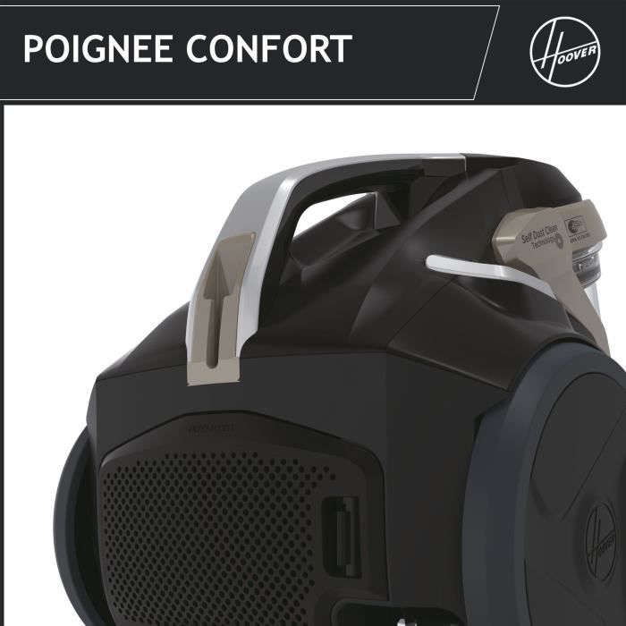 Aspirateur Traineau Sans Sac - HOOVER - HP720PET - 850 W - 68 dBA - Cassette 2 L - Spécial parquet et animaux