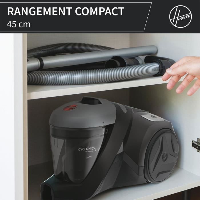 HOOVER HP320PET Bagless Cylinder Vacuum Cleaner - 850W - 2 L - 75 dBA - Pet-Friendly