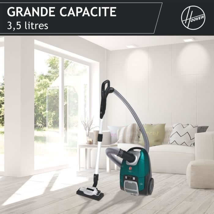 HOOVER Bagged Cylinder Vacuum Cleaner - 700 W - 4 L - 65 dBA - Red - HE530ALG