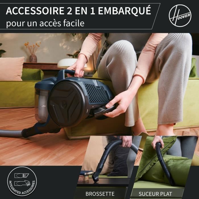 HOOVER HP110HM Bagless Canister Vacuum Cleaner - 700W - 2 L - 78 dBA - Blue