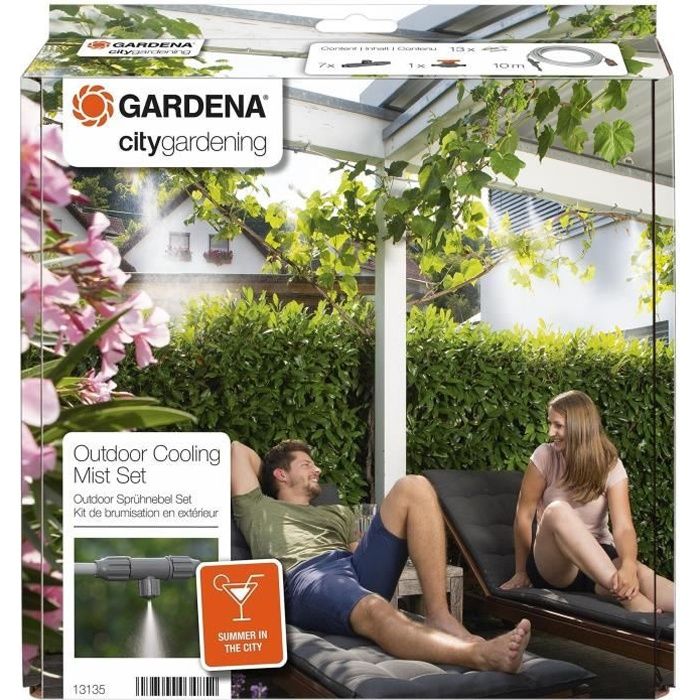 GARDENA Misting Kit for Patios and Balconies - Complete Ready-to-Use Kit 13l/h