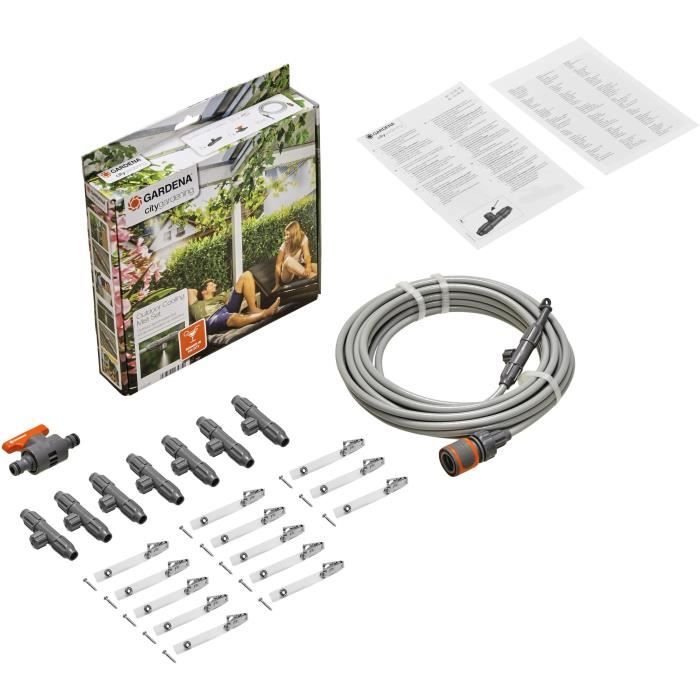 GARDENA Misting Kit for Patios and Balconies - Complete Ready-to-Use Kit 13l/h