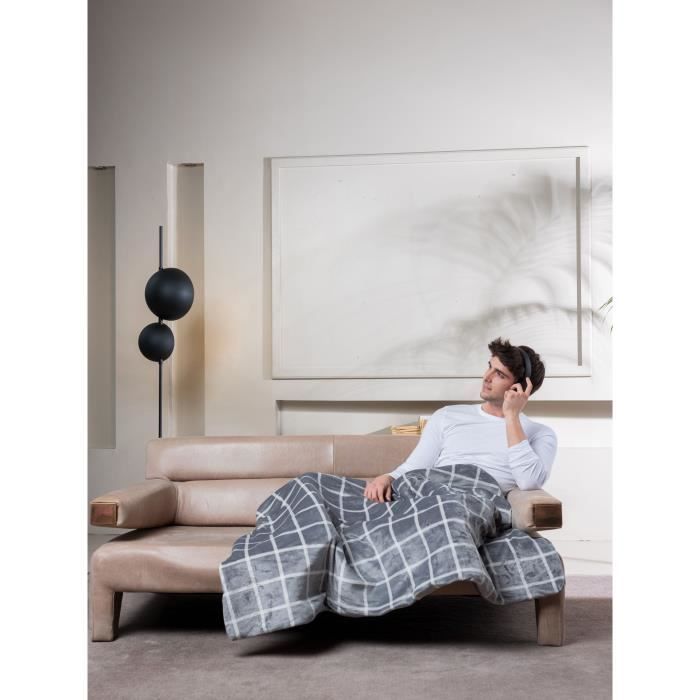 Imetec Heated Blanket - 150x110 cm - 6 Temperature Settings - Velvet and Sherpa - Machine Washable