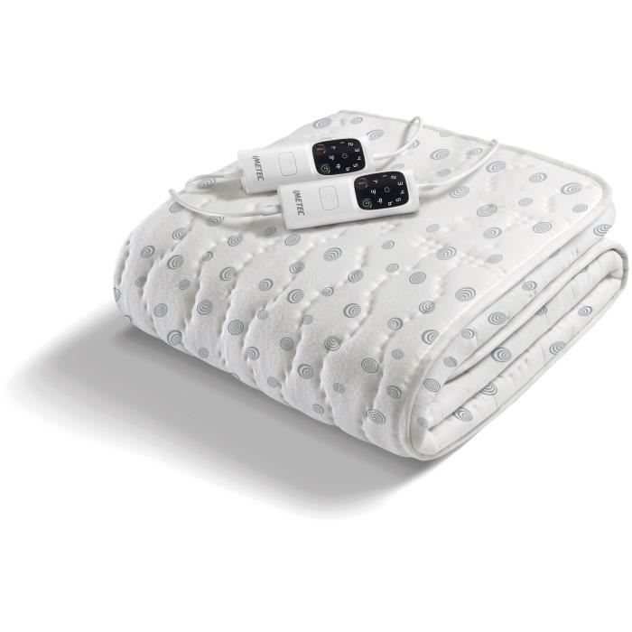 Imetec Heated Mattress Topper - Double Adapto, 150x160cm - 6 Temperature Settings - 100% Cotton 2-Person