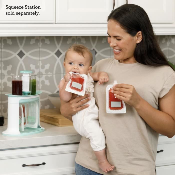 INFANTINO Reusable Pouches - Pack of 25 - 100 g - Squeeze Station Compatible