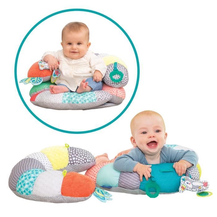 INFANTINO Tummy Time 2-in-1 Activity Cushion, Adaptable for Sitting, Tummy, and Back Play