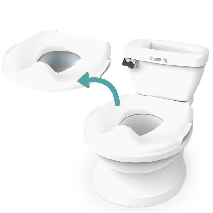 INGENUITY Mini Children's Toilet with Toilet Seat Reducer, Musical Flush, White