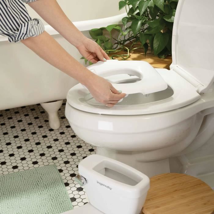 INGENUITY Mini Children's Toilet with Toilet Seat Reducer, Musical Flush, White