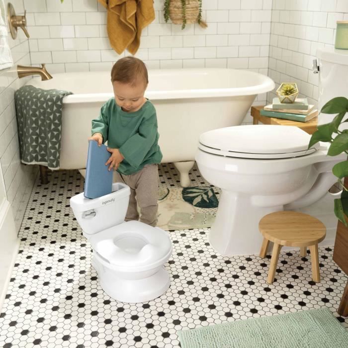 INGENUITY Mini Children's Toilet with Toilet Seat Reducer, Musical Flush, White