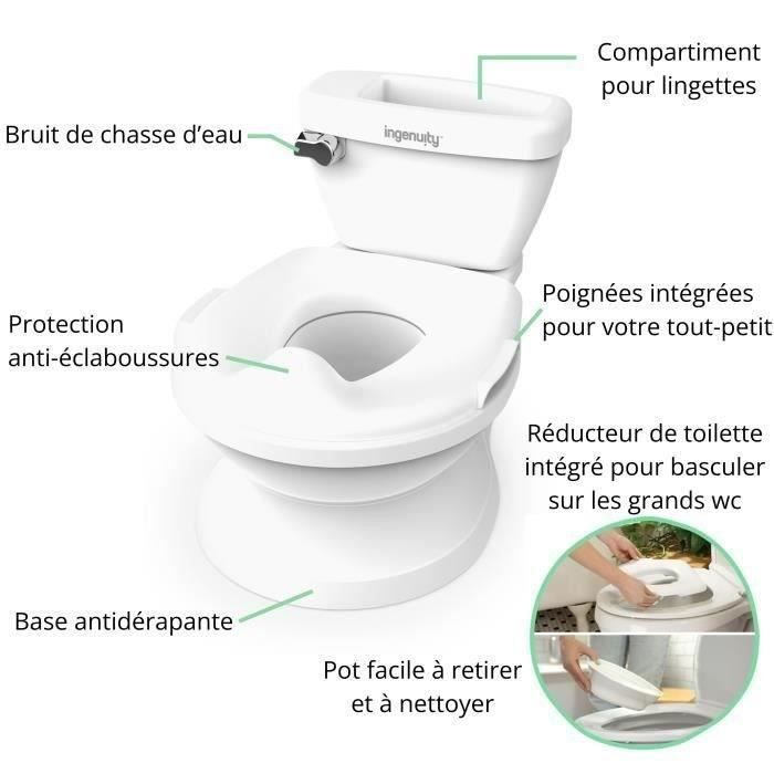 INGENUITY Mini Children's Toilet with Toilet Seat Reducer, Musical Flush, White