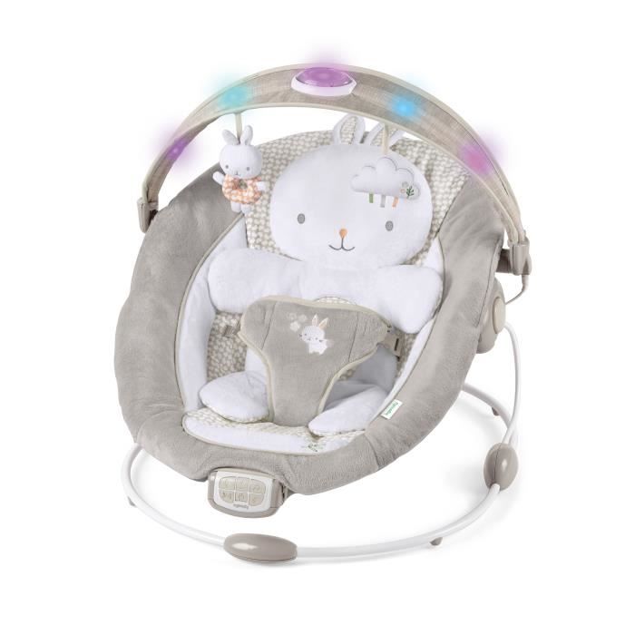 INGENUITY Baby Comfort Bouncer Little Rabbit - Light-Up Activity Arch