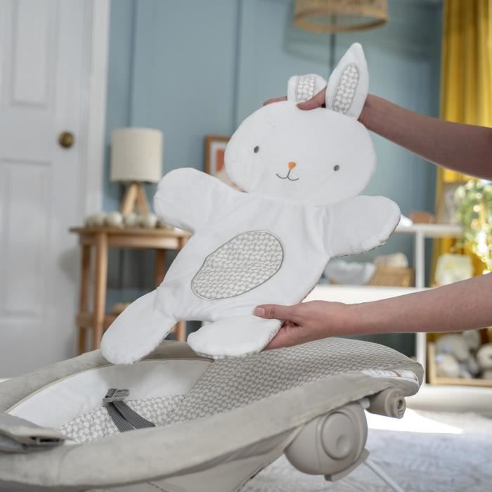 INGENUITY Baby Comfort Bouncer Little Rabbit - Light-Up Activity Arch