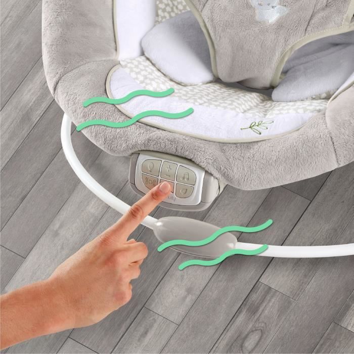 INGENUITY Baby Comfort Bouncer Little Rabbit - Light-Up Activity Arch