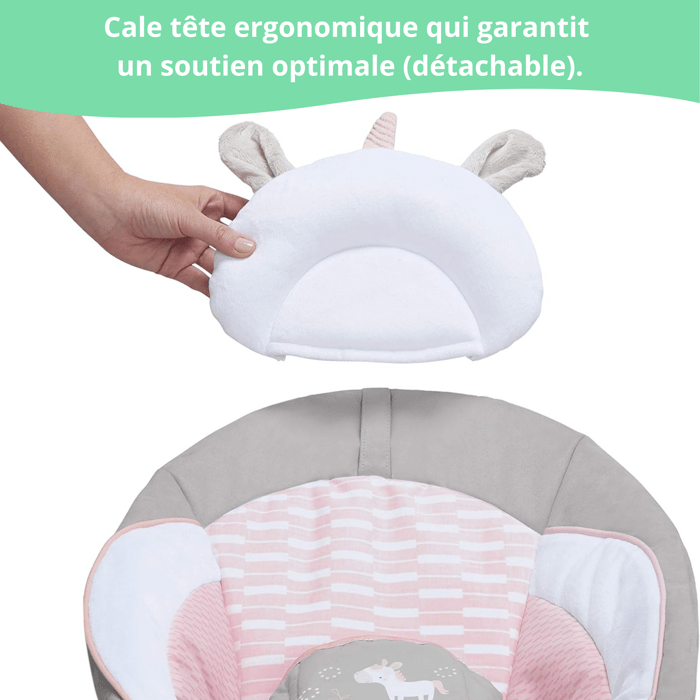 INGENUITY Baby Bouncer - Flora - Activity Arch with Removable Toys