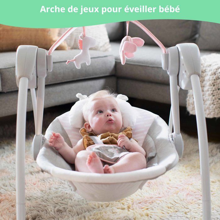 INGENUITY Foldable Electric Baby Swing - Flora - Baby Gift