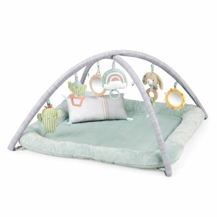 INGENUITY Calm Spring Extra Soft Baby Floor Play Mat with 6 Detachable Multi-Sensory Toys