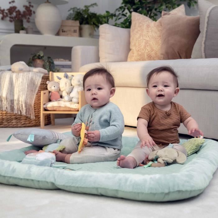 INGENUITY Calm Spring Extra Soft Baby Floor Play Mat with 6 Detachable Multi-Sensory Toys