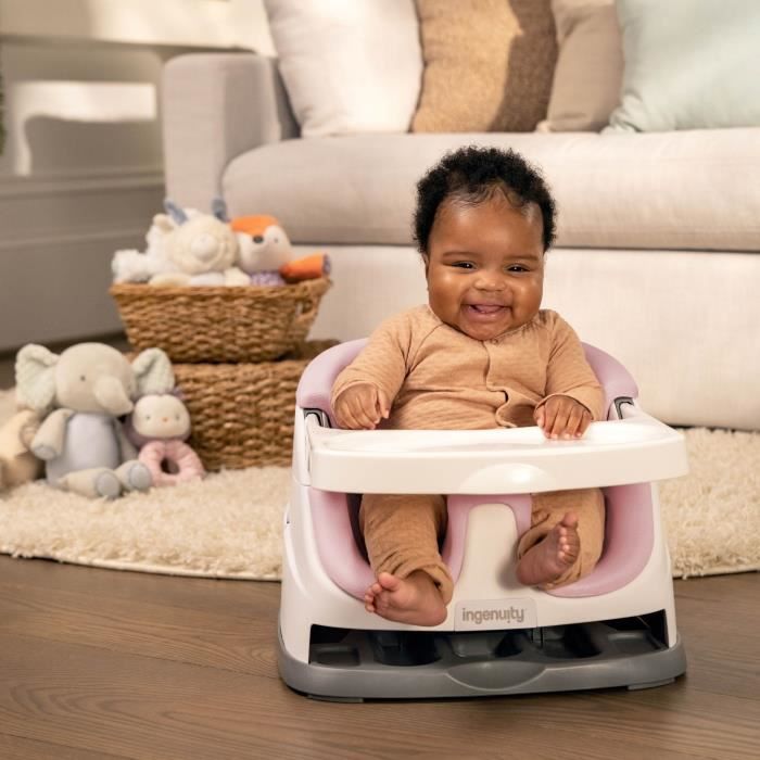 INGENUITY Baby Booster Seat - 2-in-1 Base, Removable Tray, Easy Storage and Cleaning