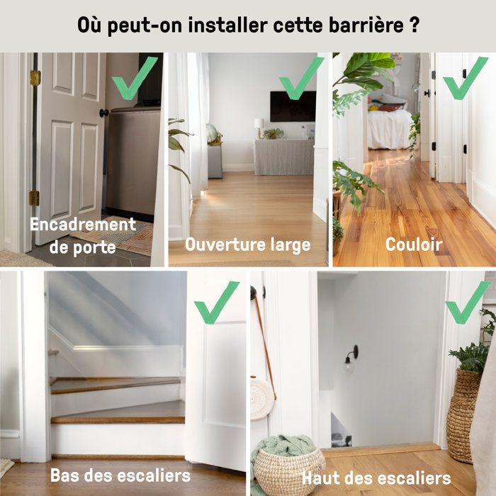INGENUITY Barriere de sécurité sans perçage- Easy Install- de 73 a 80 cm - pression, sans vis ni perçage, enfant, bebe, escalier