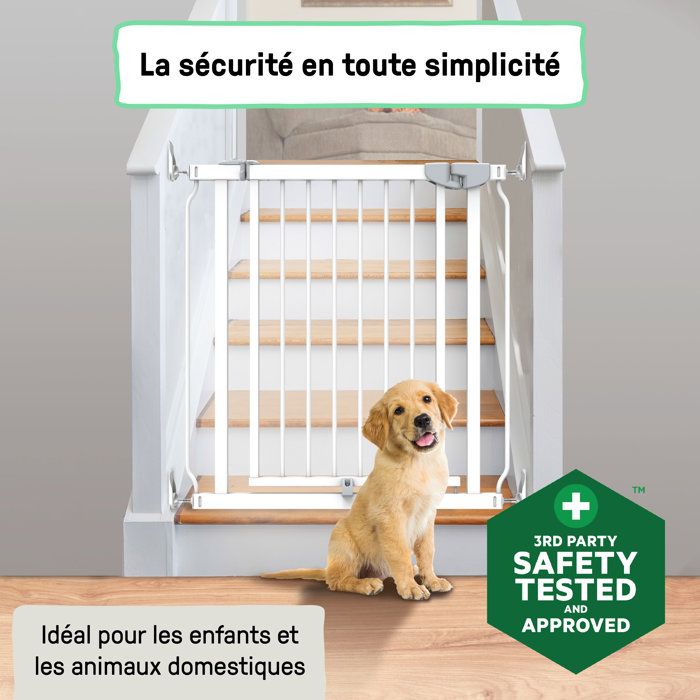 INGENUITY Barriere de sécurité sans perçage- Easy Install- de 73 a 80 cm - pression, sans vis ni perçage, enfant, bebe, escalier