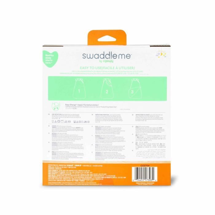 INGENUITY Swaddle Sleeping Bag, Sage Green Cotton, TOG 1,3-18 Months, Oeko-Tex Certified