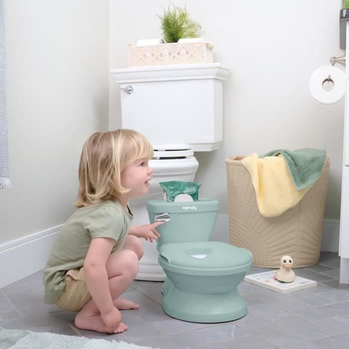 INGENUITY Mini Children's Toilet with Toilet Seat Reducer, Musical Flush, Green