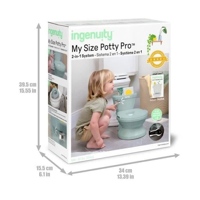 INGENUITY Mini Children's Toilet with Toilet Seat Reducer, Musical Flush, Green