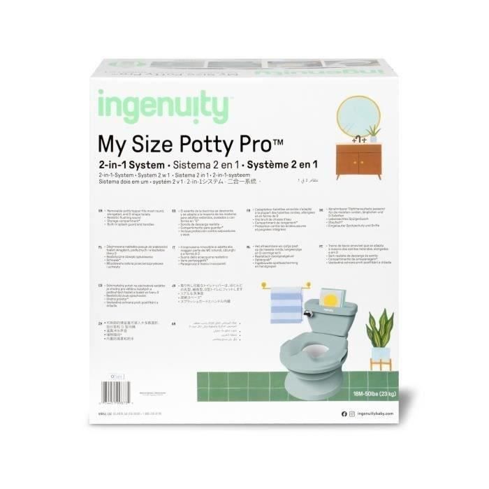 INGENUITY Mini Children's Toilet with Toilet Seat Reducer, Musical Flush, Green