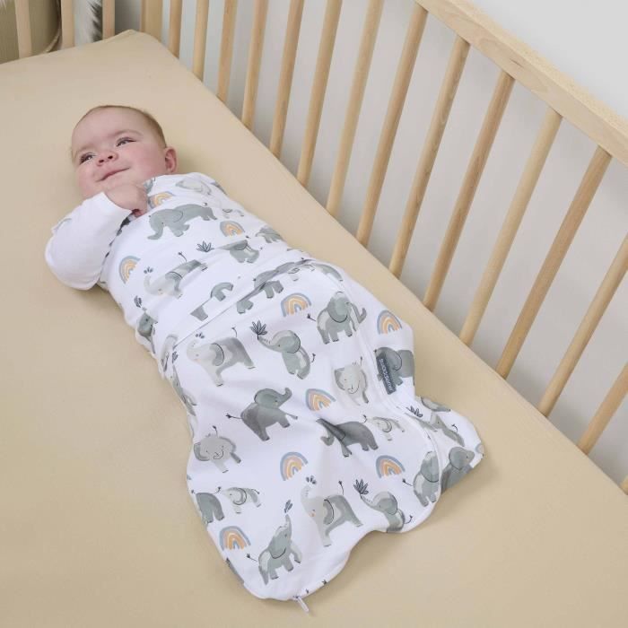 INGENUITY Swaddle Sleeping Bag - Elephant Design - TOG 1 - 3 to 6 Months