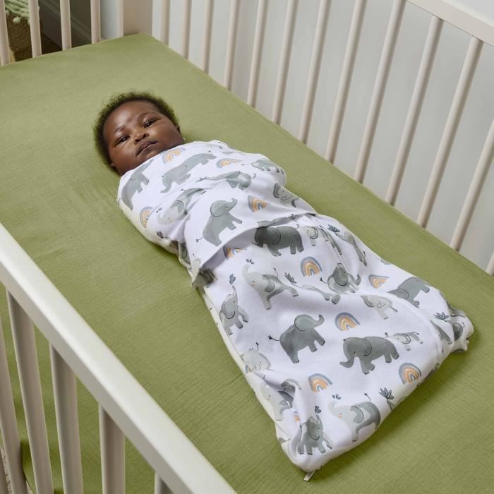 INGENUITY Swaddle Sleeping Bag - Elephant Design - TOG 1 - 3 to 6 Months