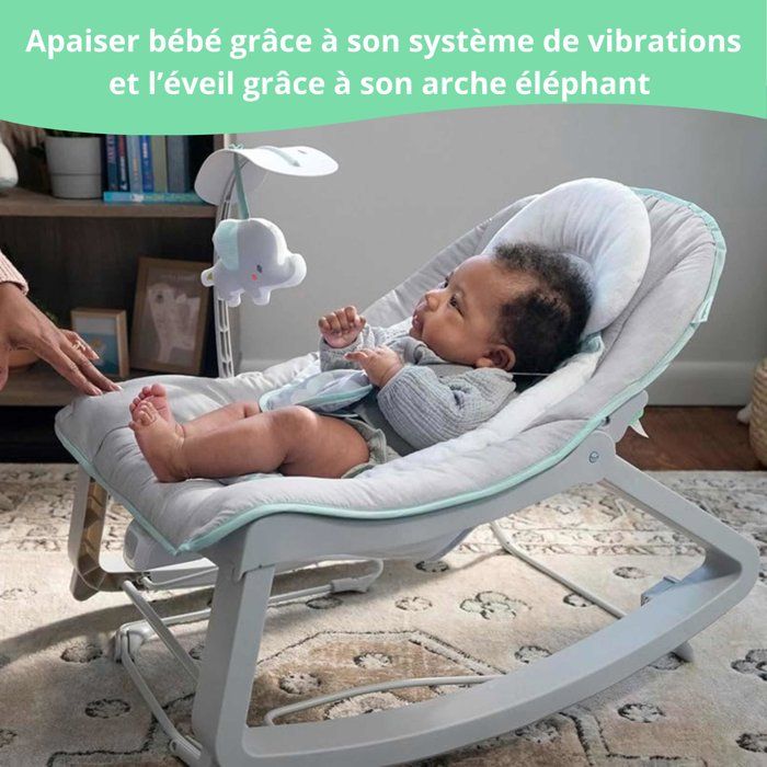 INGENUITY Keep Cozy Weaver 3-Position Convertible Baby Rocking Bouncer, 0 M+ up to 18 kg