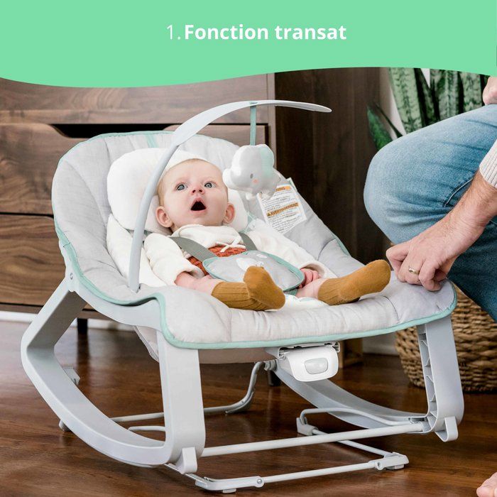 INGENUITY Keep Cozy Weaver 3-Position Convertible Baby Rocking Bouncer, 0 M+ up to 18 kg