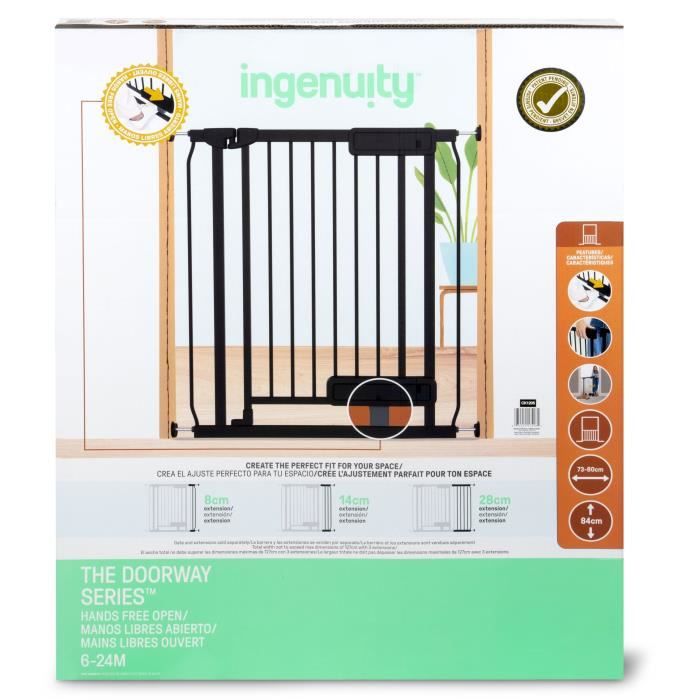 INGENUITY Stair Safety Gate - 73 to 80 cm - 84 cm High - Hand or Foot Opening