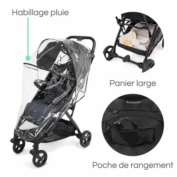 INGENUITY Ultra-compact 3D Quickclose Stroller - Lightweight - From birth to 4 years - Rain cover included