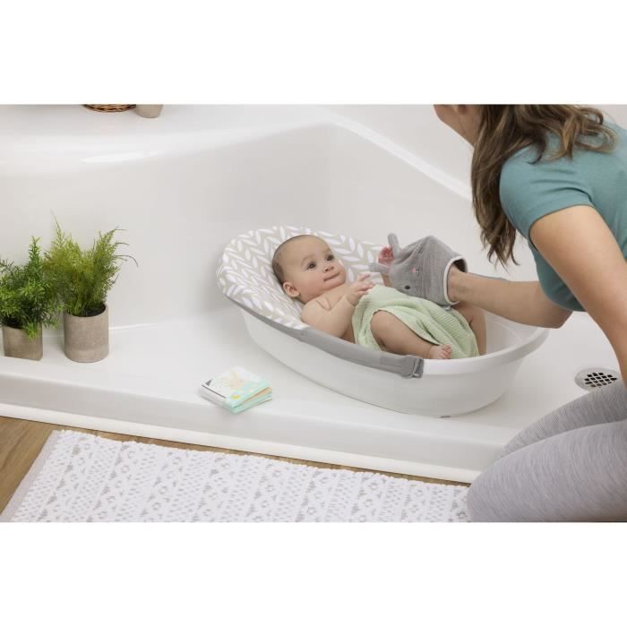 INGENUITY Sylvi Baby Bathtub - Convertible Hammock for Infants - Includes Washcloth and Bath Book