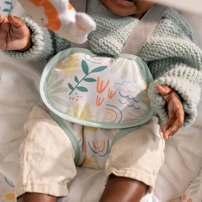 INGENUITY Keep Cozy 3-in-1 Convertible Baby Rocking Bouncer - Tropical Rainbow - 3 Positions: Removable toy bar, up to 18 kg