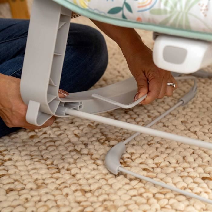 INGENUITY Keep Cozy 3-in-1 Convertible Baby Rocking Bouncer - Tropical Rainbow - 3 Positions: Removable toy bar, up to 18 kg