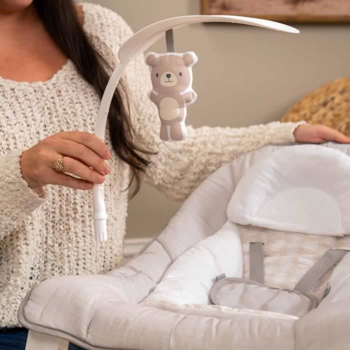 INGENUITY Keep Cozy 3-in-1 Convertible Baby Rocking Bouncer - Linden - 3 Positions: Removable toy bar with plush toys, up to 18 kg