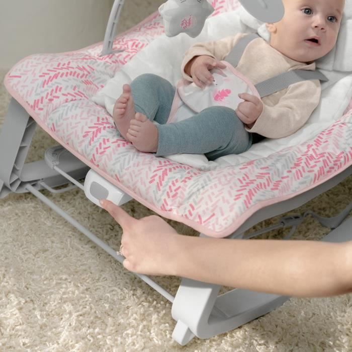 INGENUITY Keep Cozy 3-in-1 Convertible Baby Rocking Bouncer - Lily - 3 Positions: Removable toy bar with plush toys, up to 18 kg