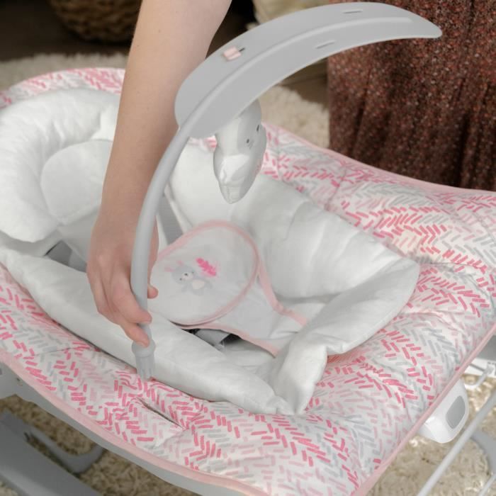INGENUITY Keep Cozy 3-in-1 Convertible Baby Rocking Bouncer - Lily - 3 Positions: Removable toy bar with plush toys, up to 18 kg