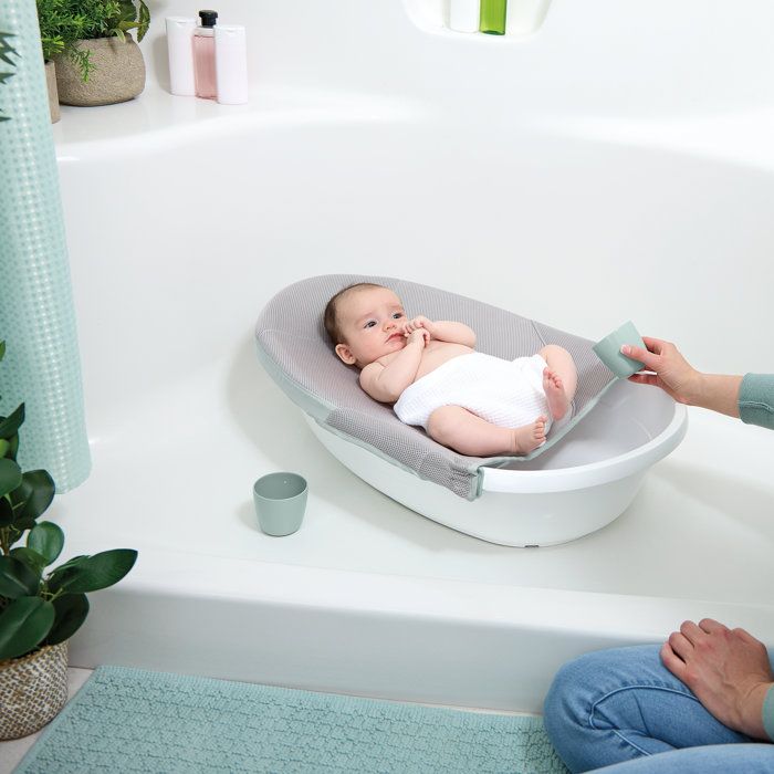 INGENUITY Convertible Baby Bathtub - Extra-Large with Soft Fabric Hammock and Sitting Support