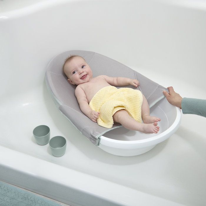 INGENUITY Convertible Baby Bathtub - Extra-Large with Soft Fabric Hammock and Sitting Support