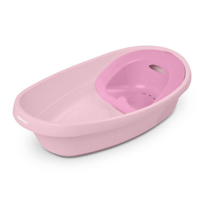 INGENUITY Extra-Large Pink Convertible Baby Bathtub, Fabric Hammock, 0-24 Months