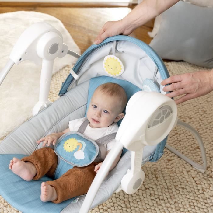 INGENUITY Sun Valley Electric Baby Bouncer/Swing, 2 Toys, Reclining Seat