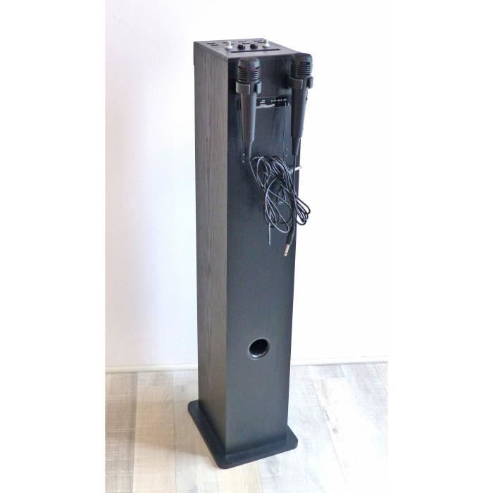 Inovalley HP49CD - Bluetooth Tower Speaker - CD Player, Karaoke, 100W, FM Radio, USB, Aux-in - Black