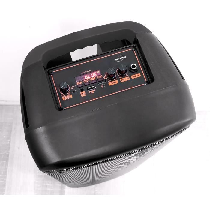 INOVALLEY Light-Up Karaoke Speaker - KA25-FIRE - Bluetooth V5.0 - 850W - Black