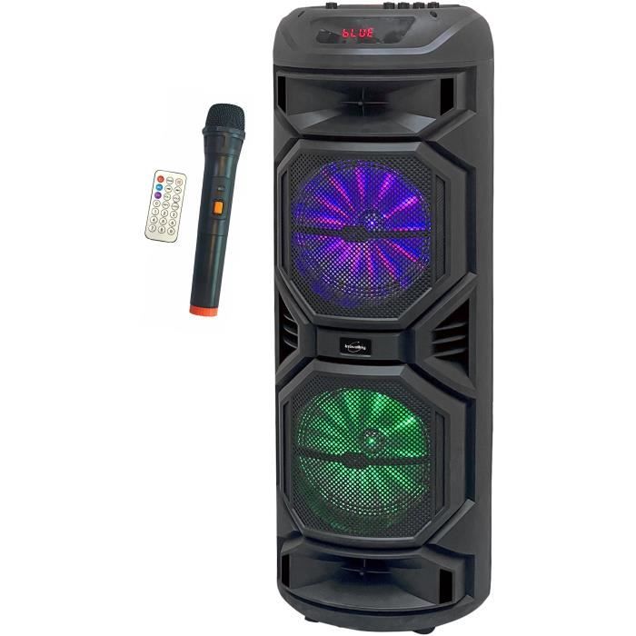 INOVALLEY Light-Up Karaoke Speaker - HP59-XXL - Bluetooth V5.0 - 80 cm - 800 W - Black